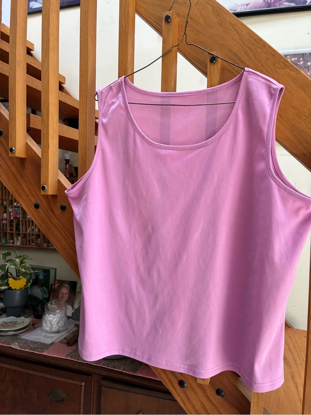 Dressbarn Pink Sheer Button-Up Blouse with Tank Twin Set 2X